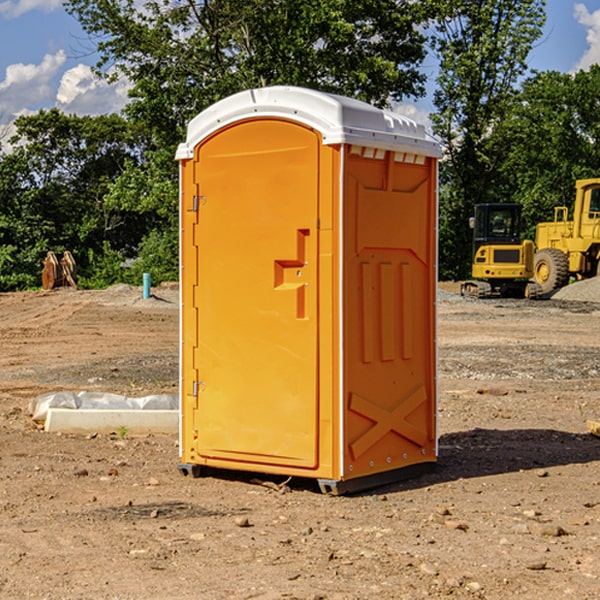 how often are the portable restrooms cleaned and serviced during a rental period in Railroad